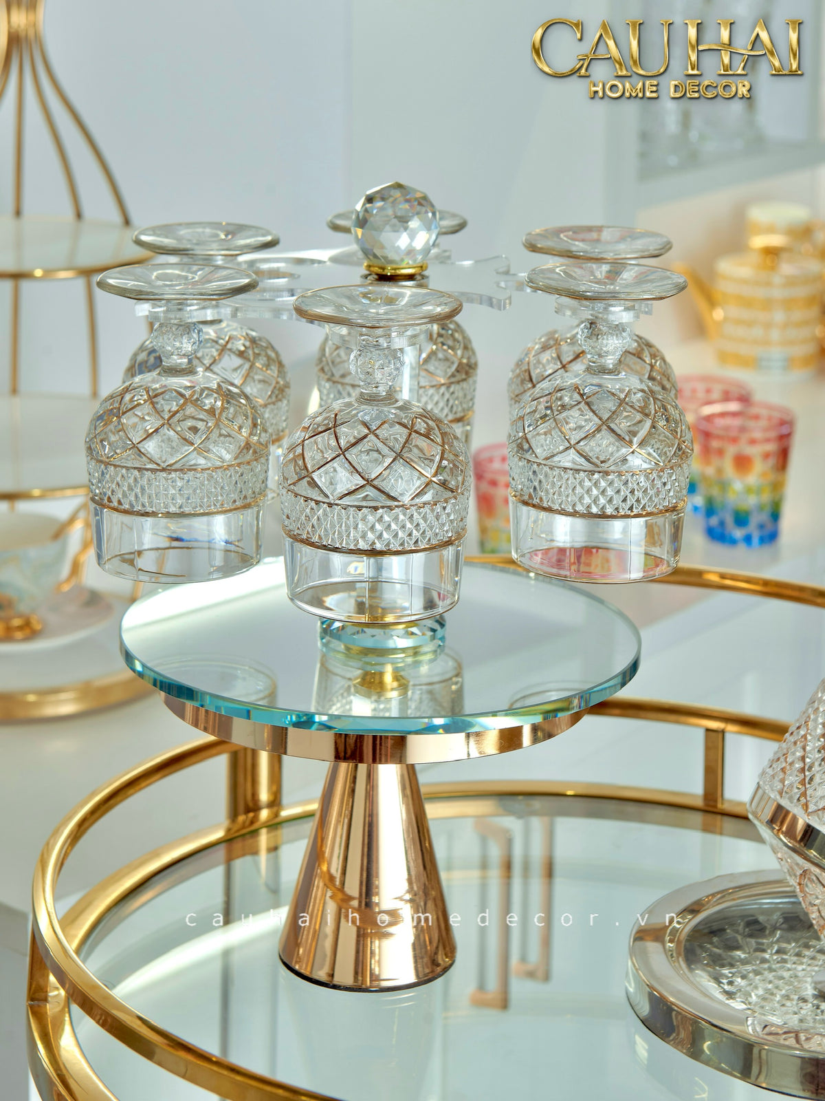 Maison Couture - Set 2 Ly Pha Lê D'Or Walter Goblet Cristalleries Glasses 250Ml-LY THỦY TINH-CẬU HAI HOME DECOR-CẬU HAI HOME DECOR