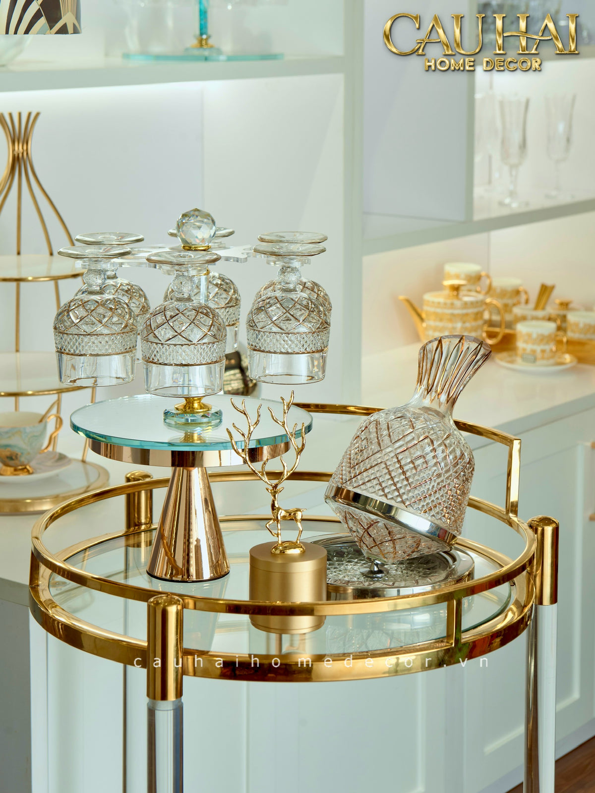 Maison Couture - Set 2 Ly Pha Lê D'Or Walter Goblet Cristalleries Glasses 250Ml-LY THỦY TINH-CẬU HAI HOME DECOR-CẬU HAI HOME DECOR