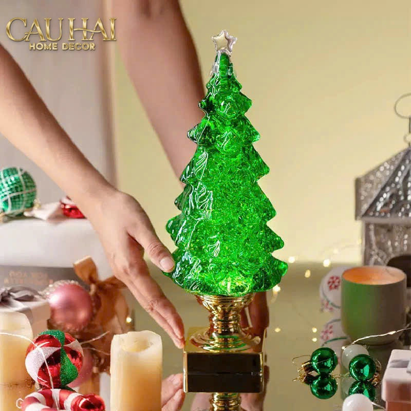 Fêtes Couture - Tượng Cây Thông Noel Acrylic Sapin Givré Emerald D'Or H35-TRANG TRÍ GIÁNG SINH-CẬU HAI HOME DECOR-CẬU HAI HOME DECOR