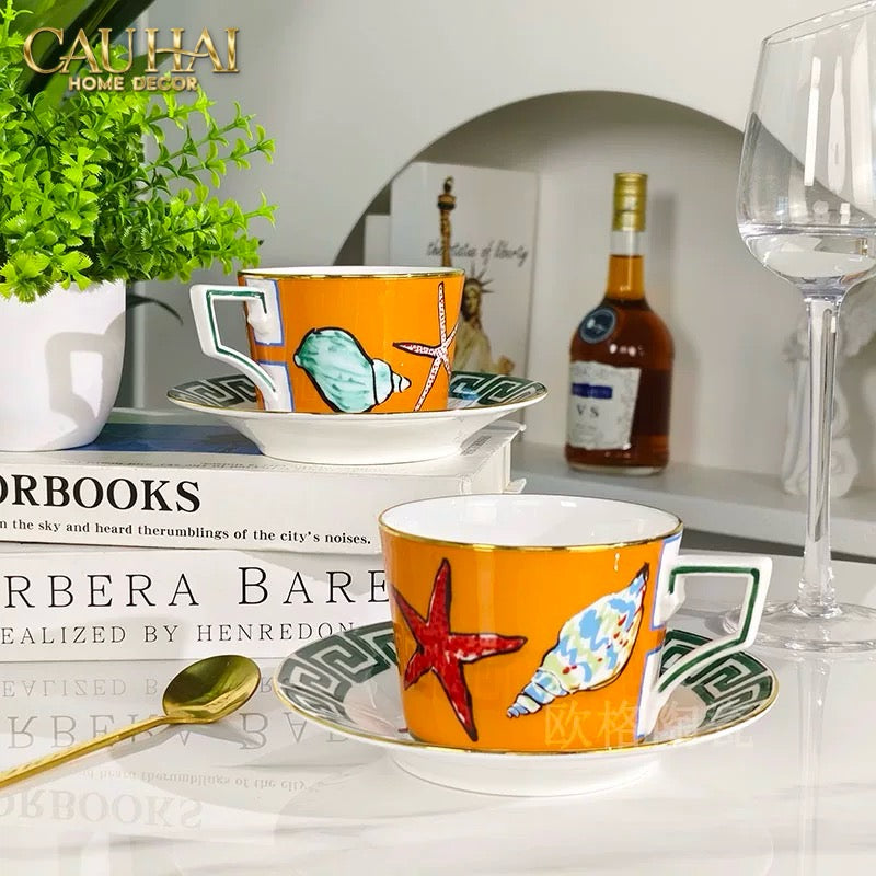 HOME COUTURE - SET BÌNH TRÀ 5 PCS RC. GINORI LABIRITO VERDE FULLBOX - CẬU HAI HOME DECOR