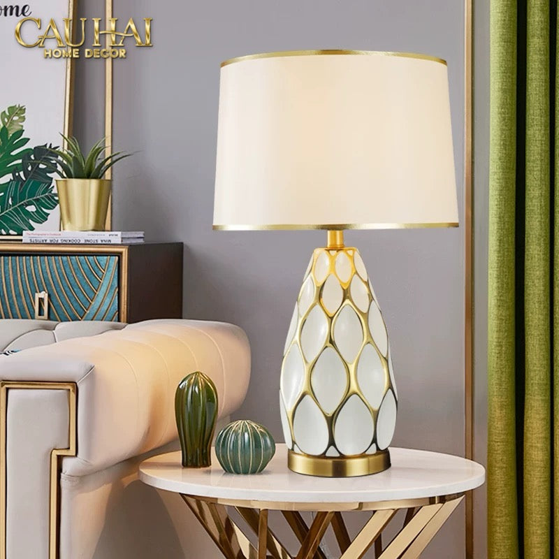ĐÈN BÀN MARTHA - MARTHA PORCELAIN SIDE TABLE LAMP - CẬU HAI HOME DECOR