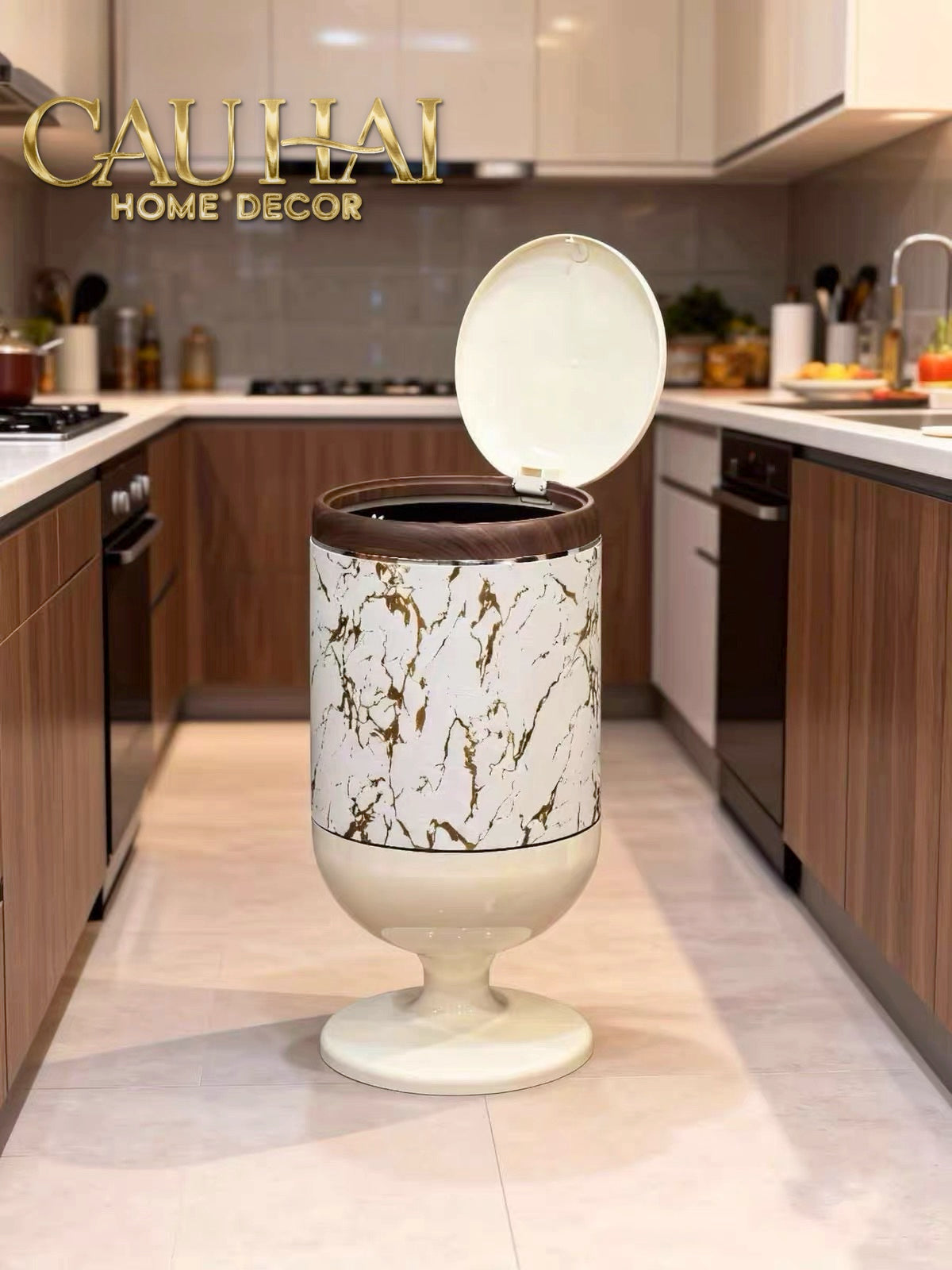 Thung Rac Cam Bien Thong Minh Noir Marquina Trash Bin 15L