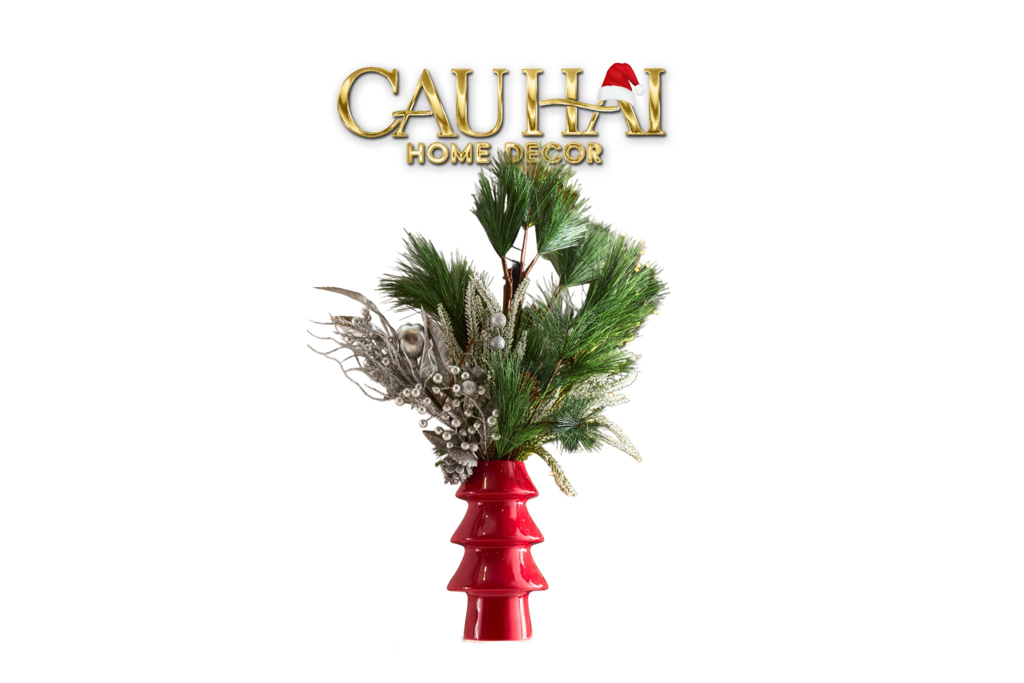 FÊTES COUTURE - SET BÌNH VÀ HOA CHRISTMAS TREE MISTLETOE PINE VASE - CẬU HAI HOME DECOR