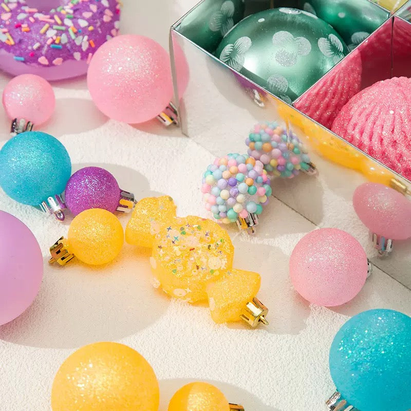 FÊTES COUTURE - SET CHÂU TRANG TRÍ GIÁNG SINH - MACARON BALLS ORNAMENTS - CẬU HAI HOME DECOR