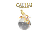 HOME COUTURE - TƯỢNG QUẢ CẦU CRYSTAL AMETHYST PARROT D'Or SPHERE H23-CẬU HAI HOME DECOR