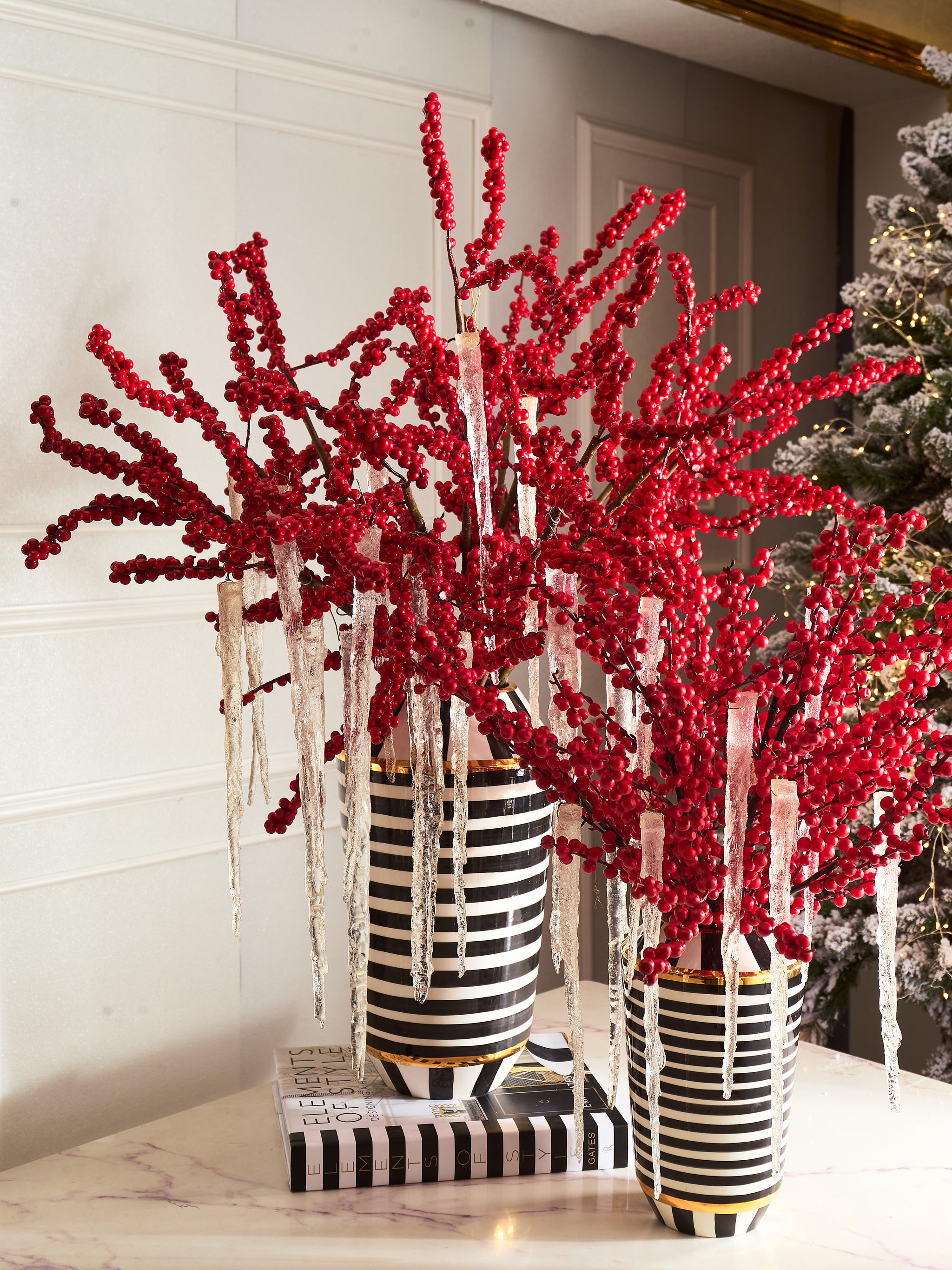 FÊTES COUTURE - SET BÌNH VÀ HOA WINTERBERRY ICICLE H26 - CẬU HAI HOME DECOR