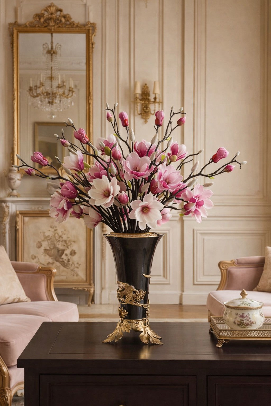 Maison Couture – Bình Hoa Sứ Đồng Imperium Empire Amphora Of Dionysus - Barocco Divine Vase H52