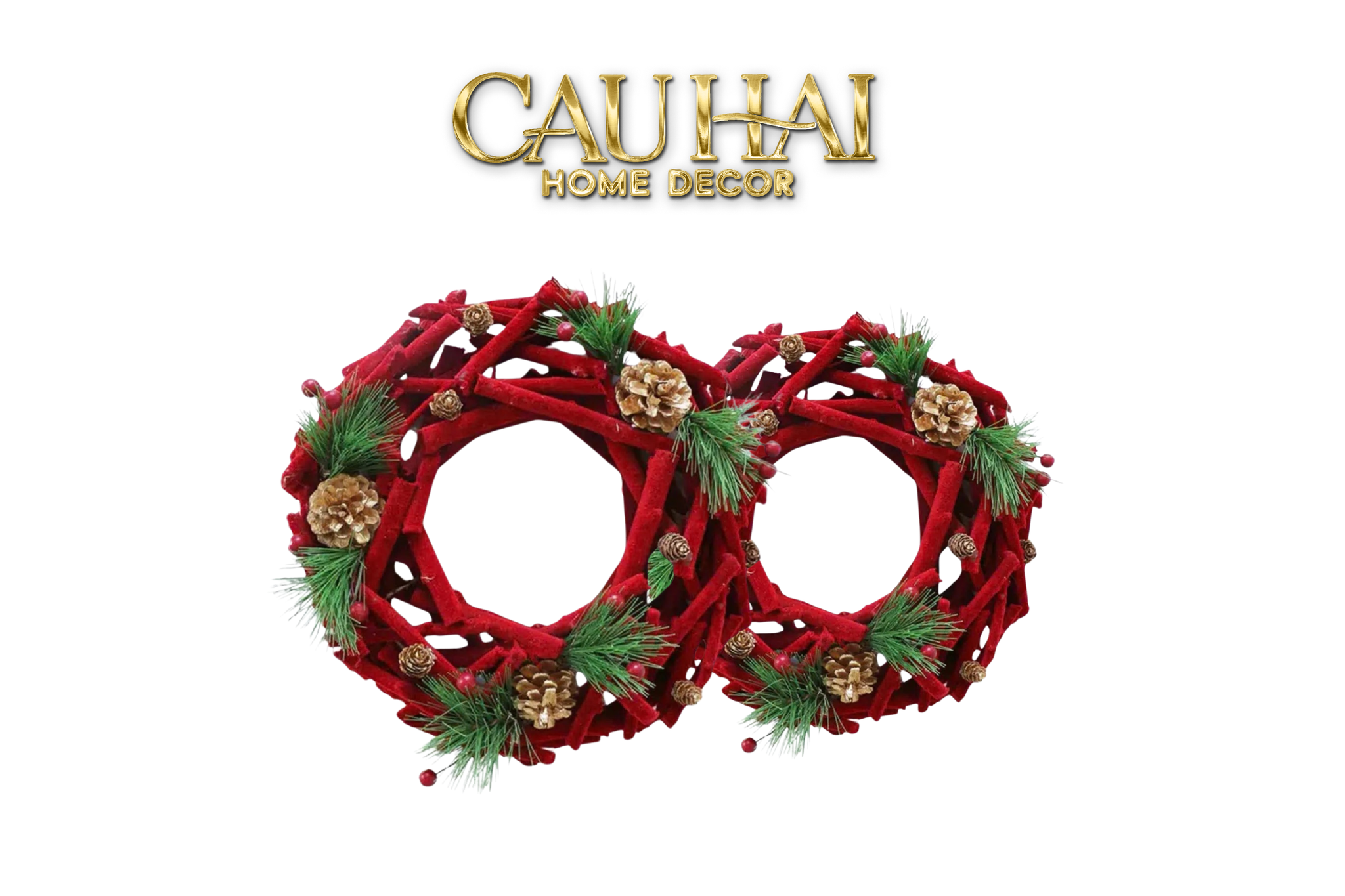 FÊTES COUTURE - VÒNG GIÁNG SINH VELVET PINE CHRISTMAS WREATH - CẬU HAI HOME DECOR