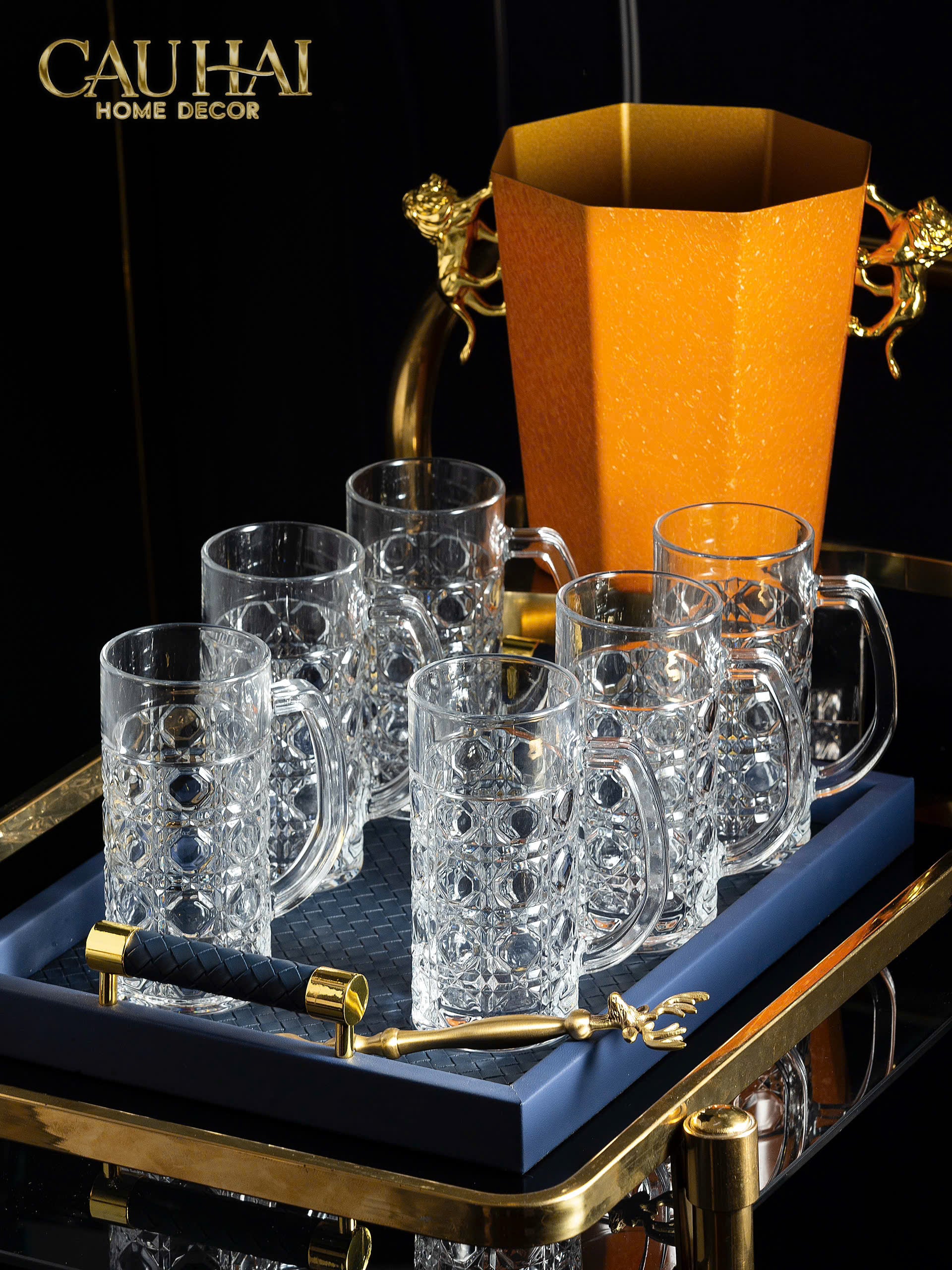 SET 6 LY CRYSTAL CUT - CANNAGE CRAFT MUG 500ML - CẬU HAI HOME DECOR