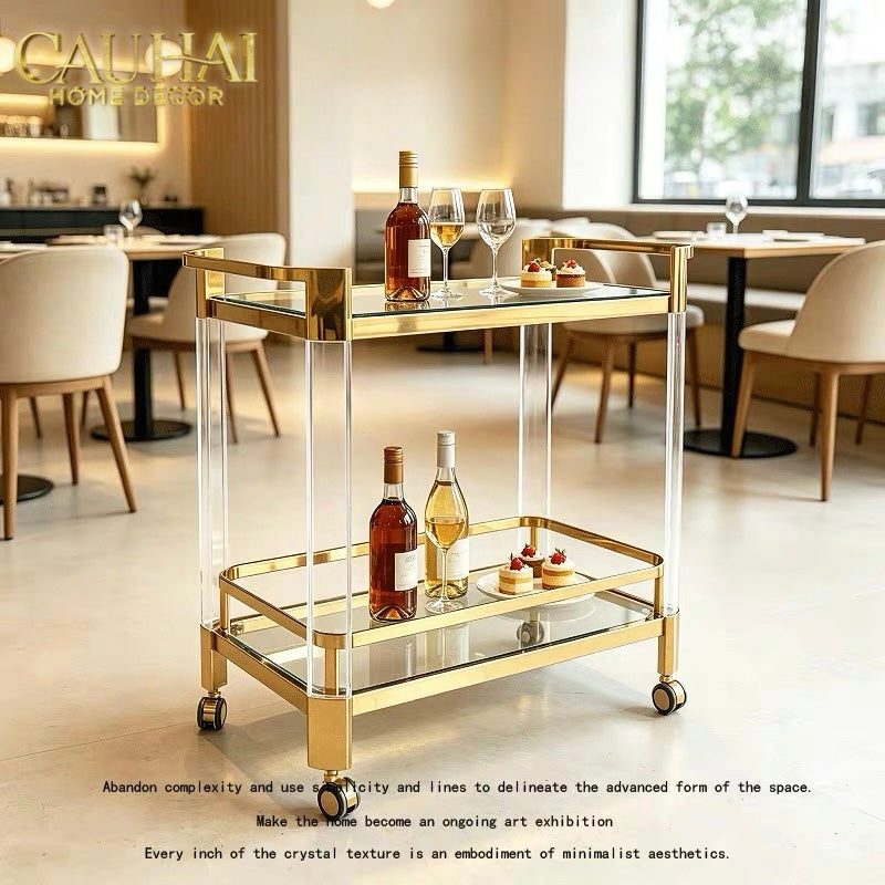 Maison Couture - Xe Đẩy Quầy Bar / Bar Cart Christian Trolley Acrylic Modernist D'Or