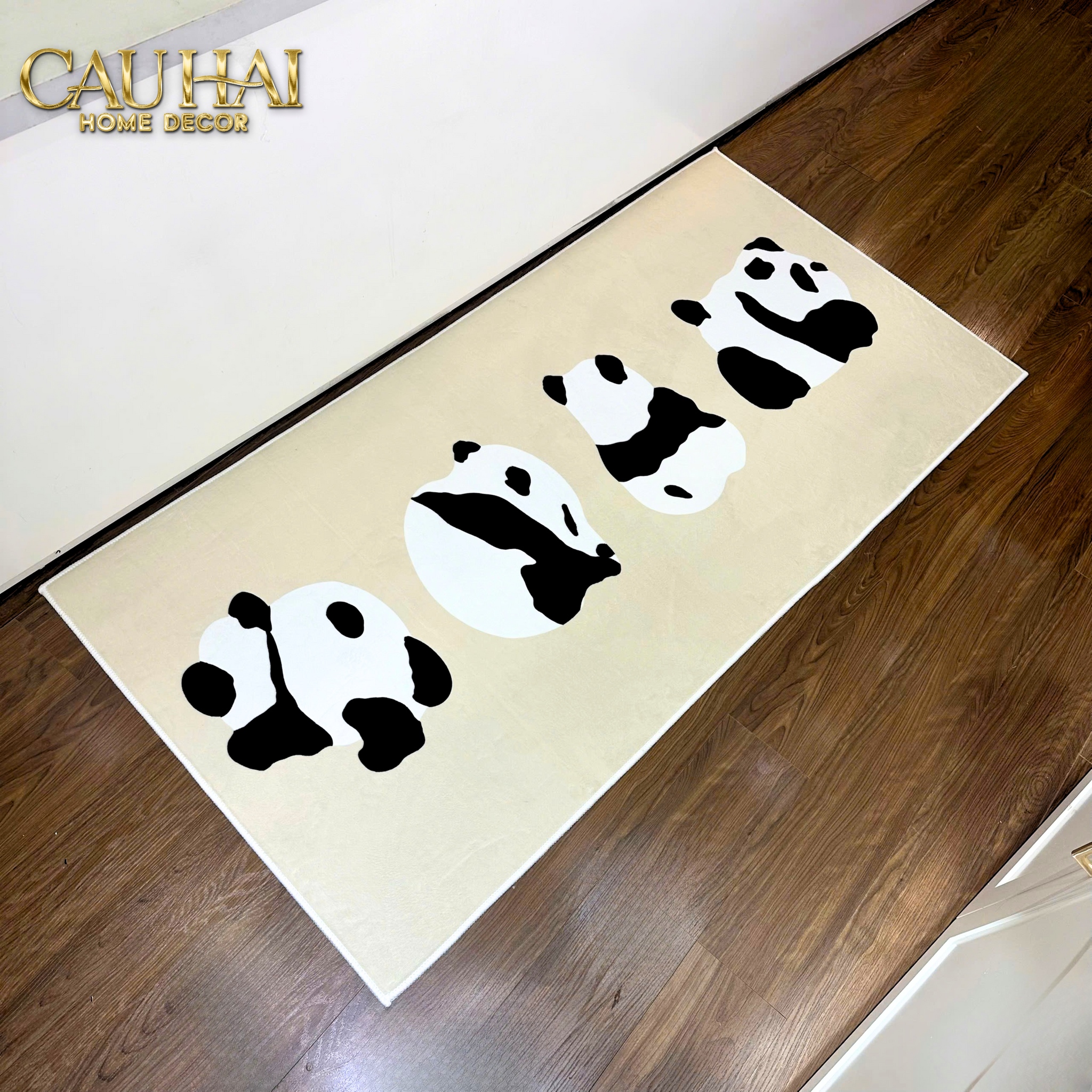 THẢM BED DỆT KIM 80X160 - PANDA PARADE - CẬU HAI HOME DECOR