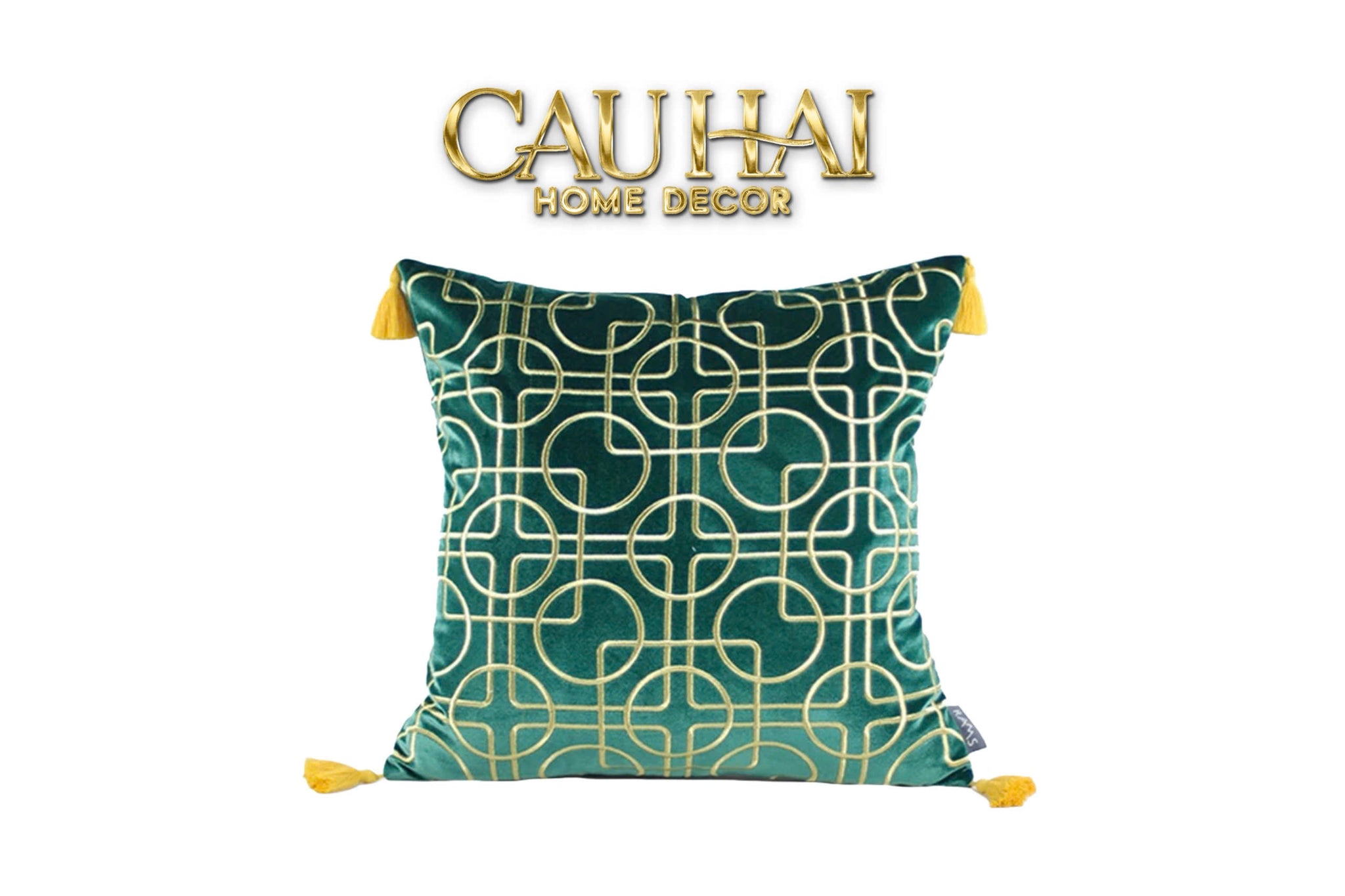SET 2 GỐI NHUNG EMERALD LUMINA GRID 45X45/30X50 - CẬU HAI HOME DECOR