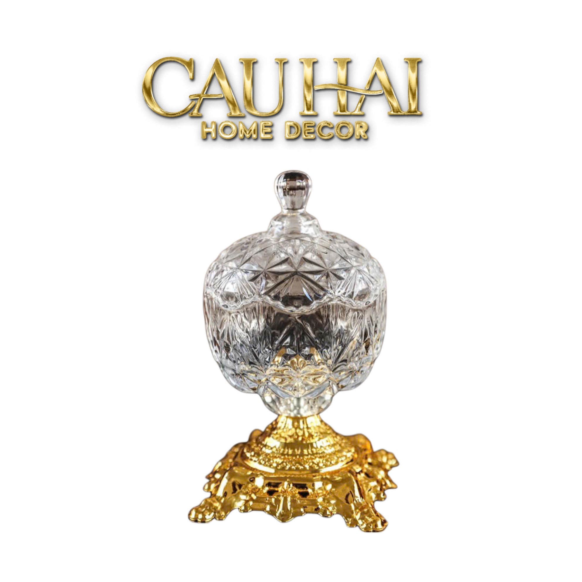 Lọ Keọ Thuỷ Tinh Pedestal Glass Candy Jar H23