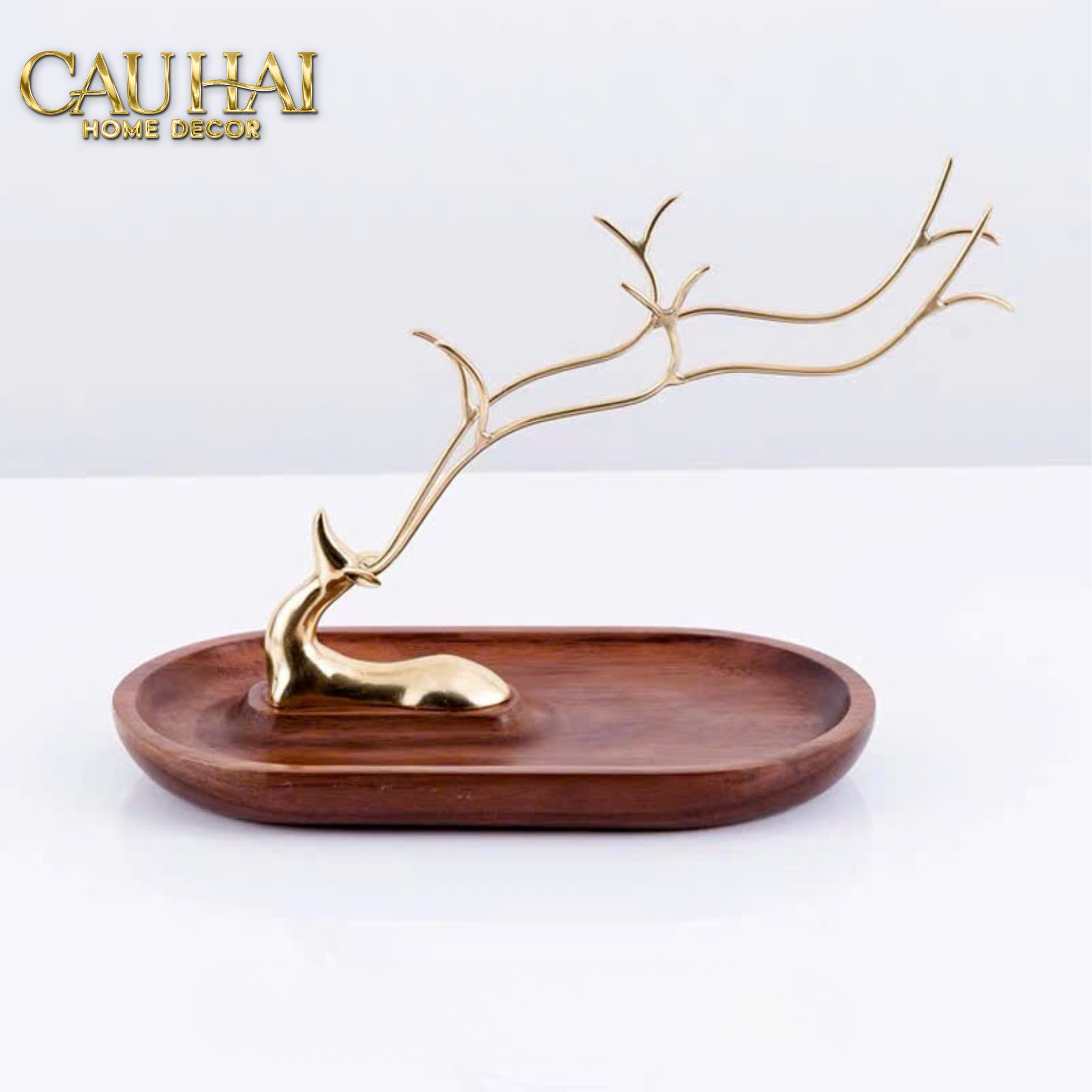 HOME COUTURE - KHAY GỖ KEO ACACIA WOODY CELESTIAL ELK 28CM - CẬU HAI HOME DECOR