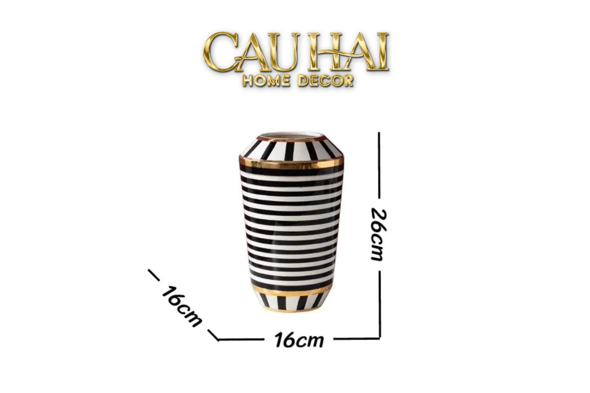 HOME COUTURE - BÌNH HOA ELITE METROPOLIS SOHO STRIPE ART H26/H40 - CẬU HAI HOME DECOR