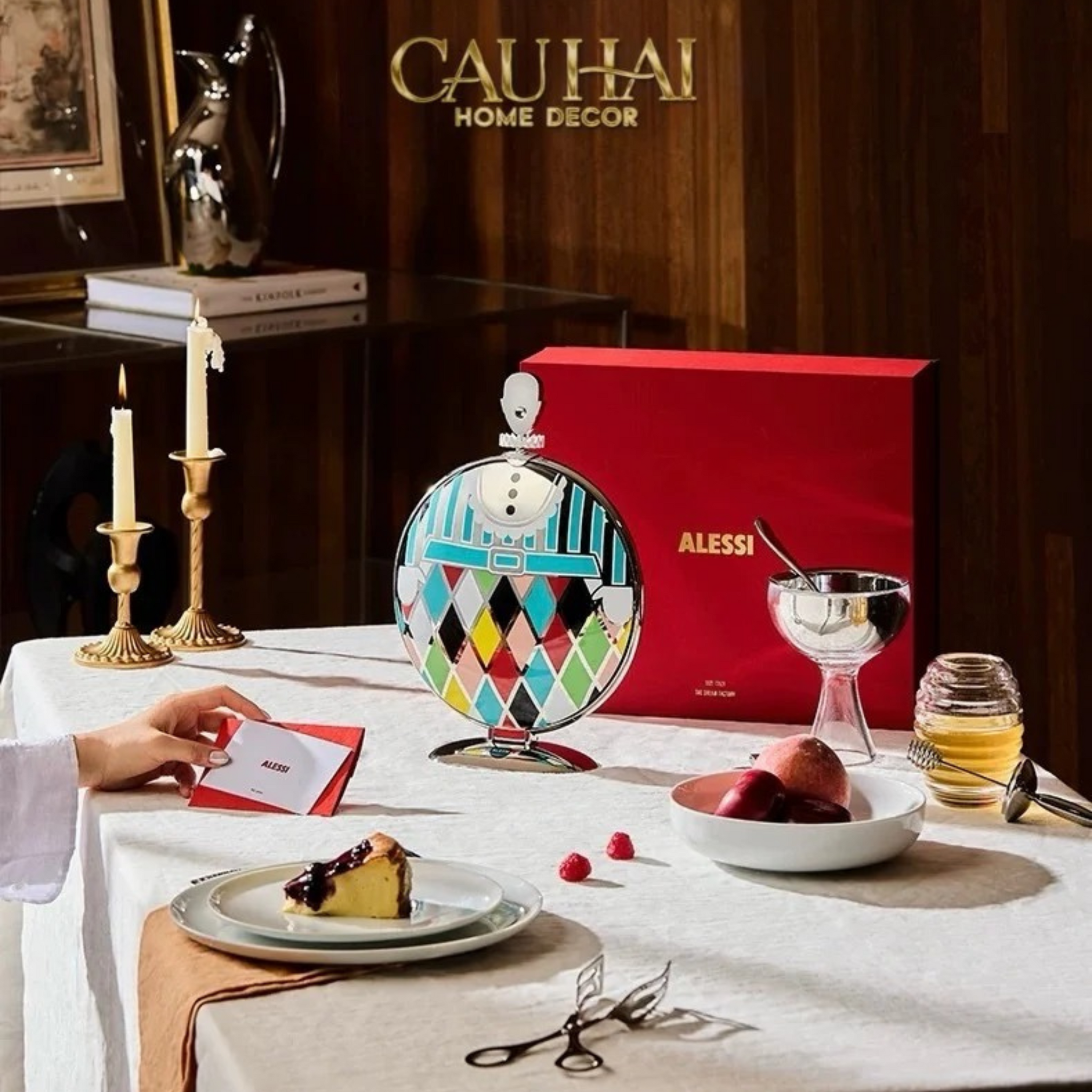 HOME COUTURE - KHAY FRUIT & DESSERT ATELIER HARLEQUIN LMT – CRYSTAL STEEL TRAY - CẬU HAI HOME DECOR