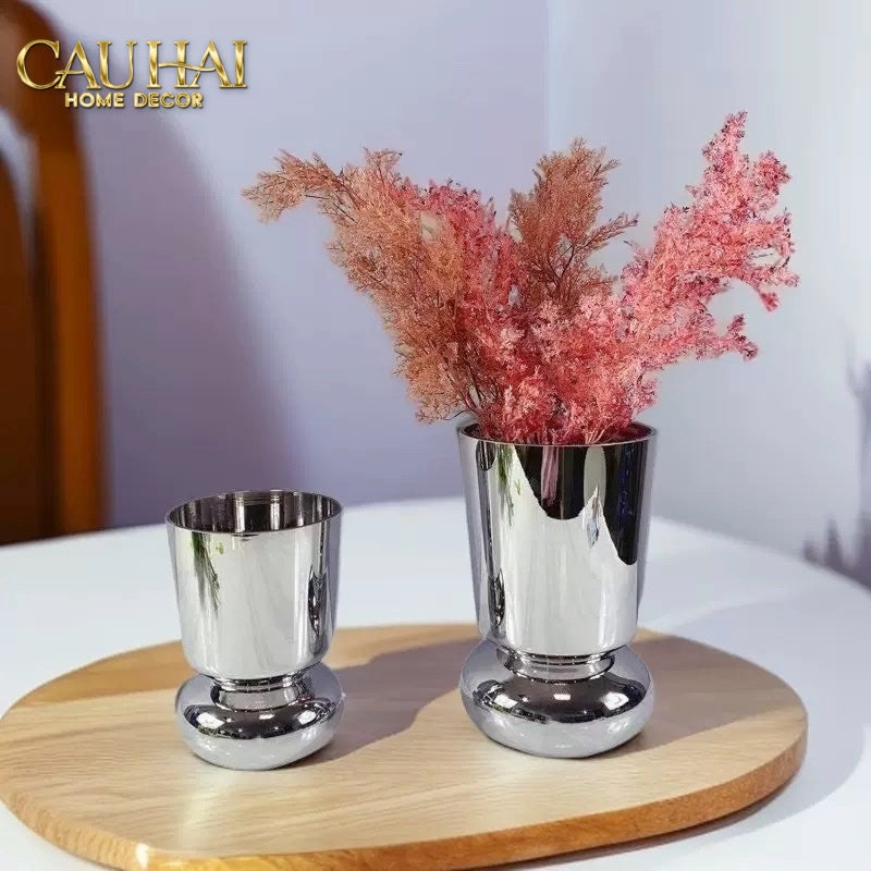 ELYSIAN - SET 2 BÌNH HOA GLASSY PLATINUM - CẬU HAI HOME DECOR