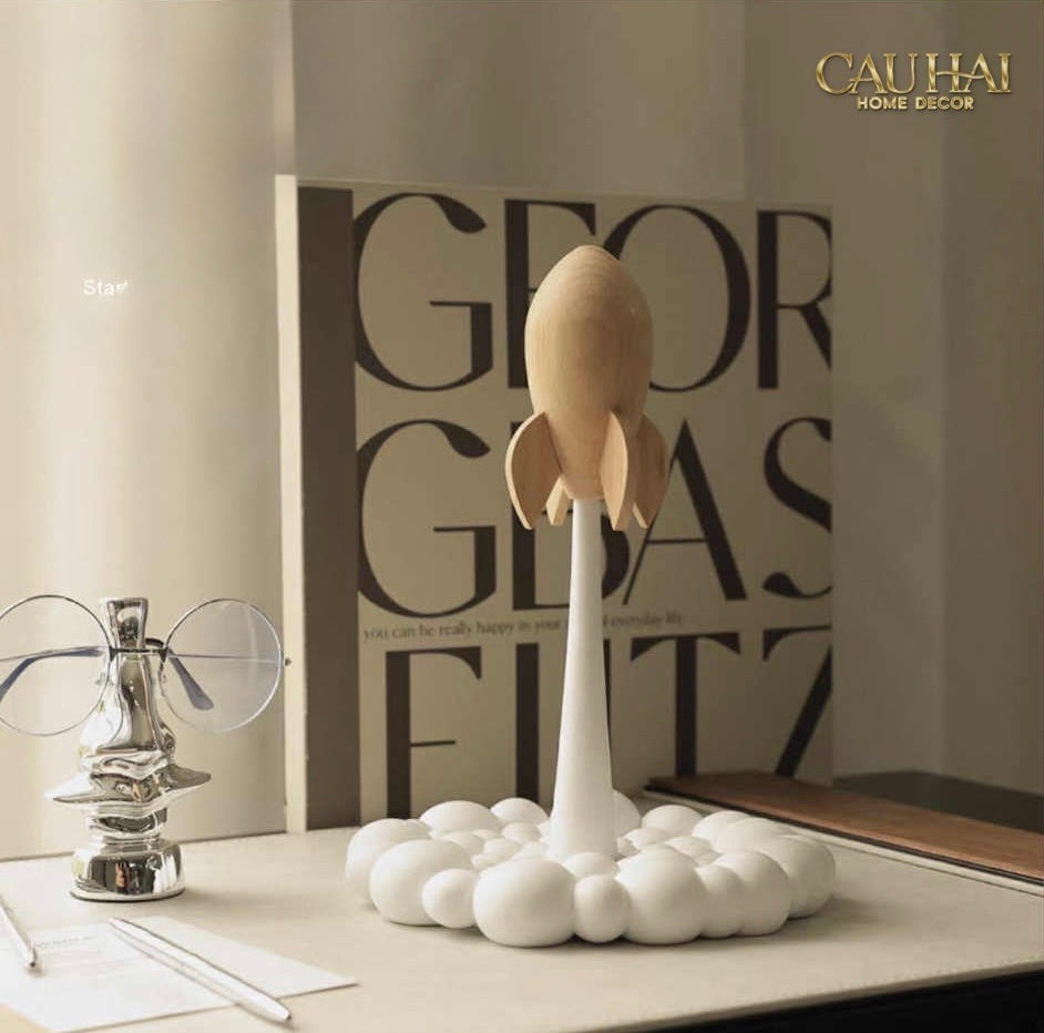 TƯỢNG TÊN LỬA LAUNCHING APOLLO ROCKET H25 STRAIGHT AHEAD - CẬU HAI HOME DECOR