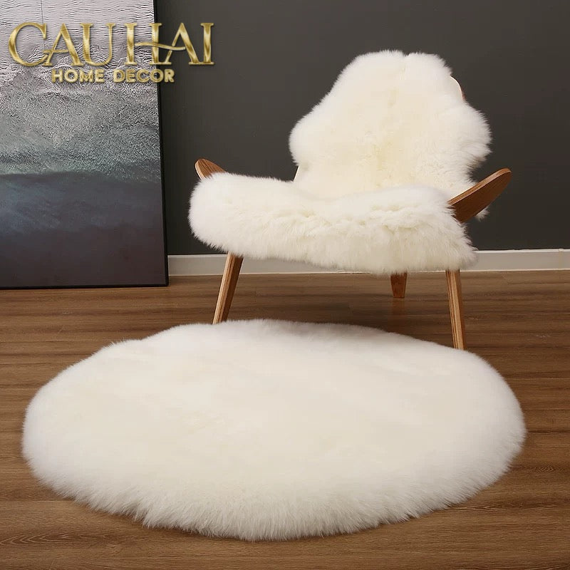 FÊTES COUTURE - THẢM TRÒN LÔNG TUYẾT D100 BLANCHE-NEIGE - CẬU HAI HOME DECOR