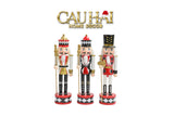 Fêtes Couture - Set 3 Tượng Nutcracker Moyenne Rouge Royal 30Cm-CẬU HAI HOME DECOR