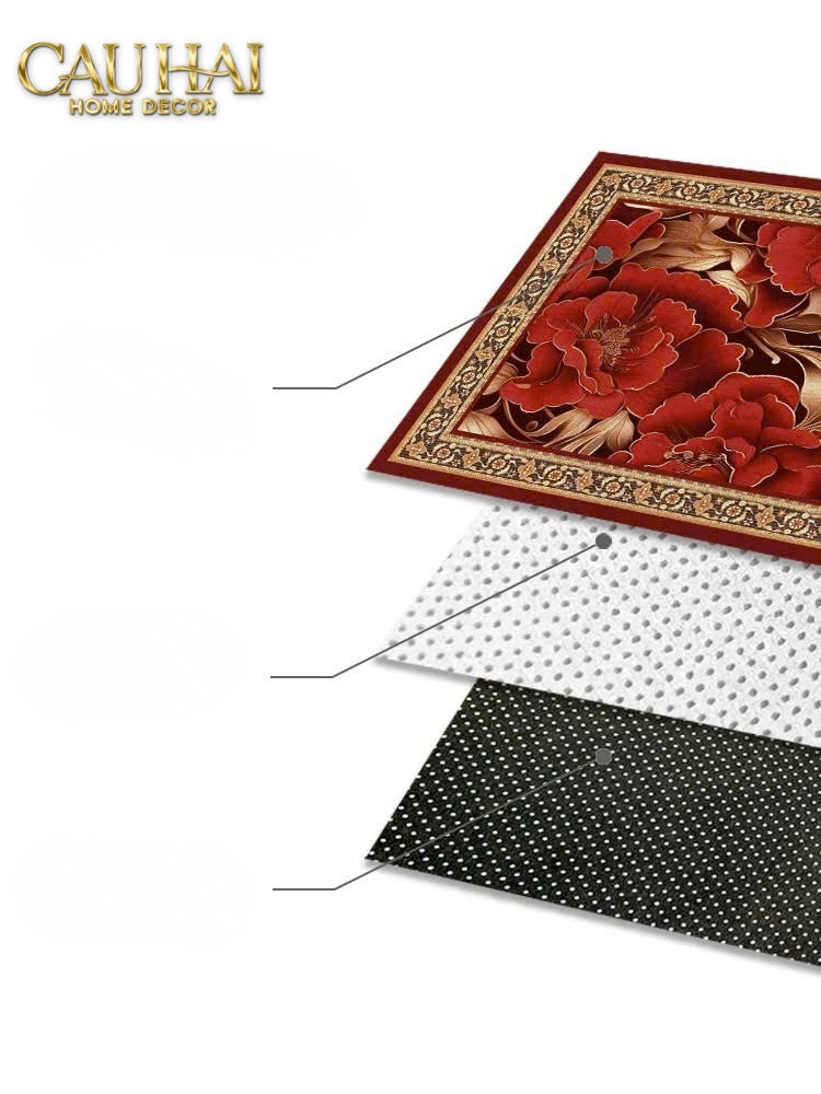 THẢM CỬA NHUNG BỈ 100X140 - LUXUEUX VELOUR TAPIS PIVOINE DU PALAIS - CẬU HAI HOME DECOR