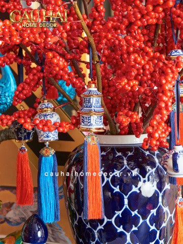 Tết Couture - Set 5 Dây Treo  Indochine Indigo Porcelain Charm