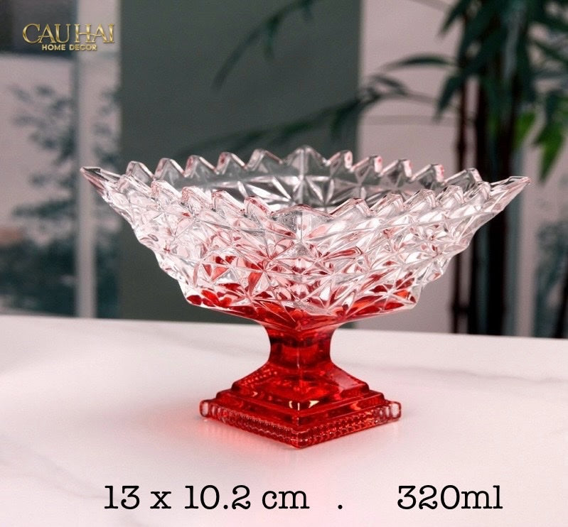 FÊTES COUTURE - ĐĨA THUỶ TINH RUBY ICECREAM TINY PLATEAU. - CẬU HAI HOME DECOR
