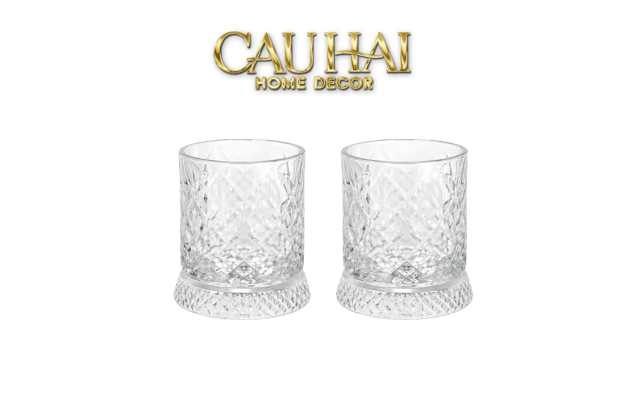 Set 2 Ly Whisky Thuỷ Tinh Đế Xoay - Éclet Spin Glass Set 2pcs