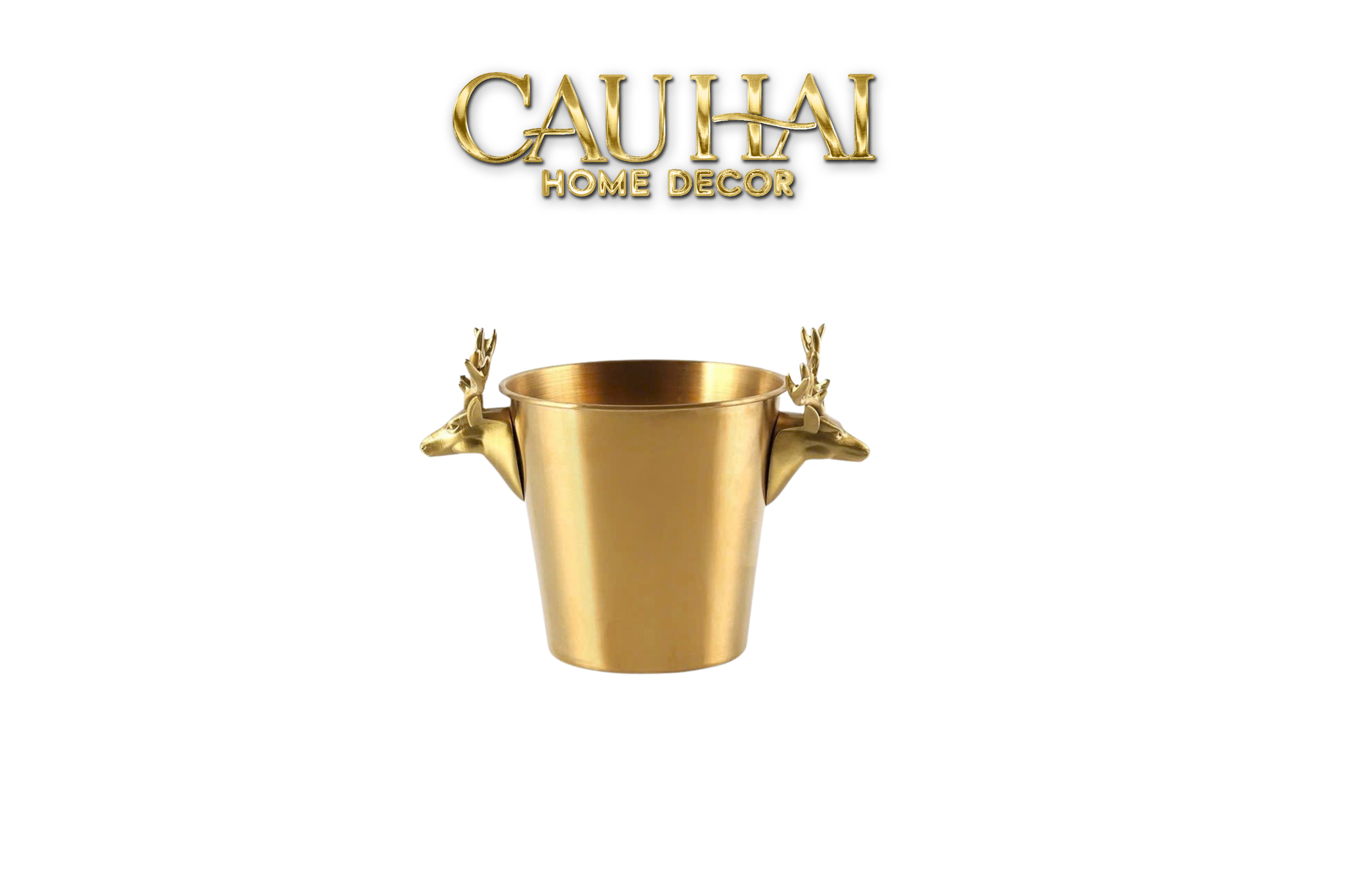 HOME COUTURE - XÔ ĐÁ LUXE BRASSON ELK ICE BUCKET - CẬU HAI HOME DECOR