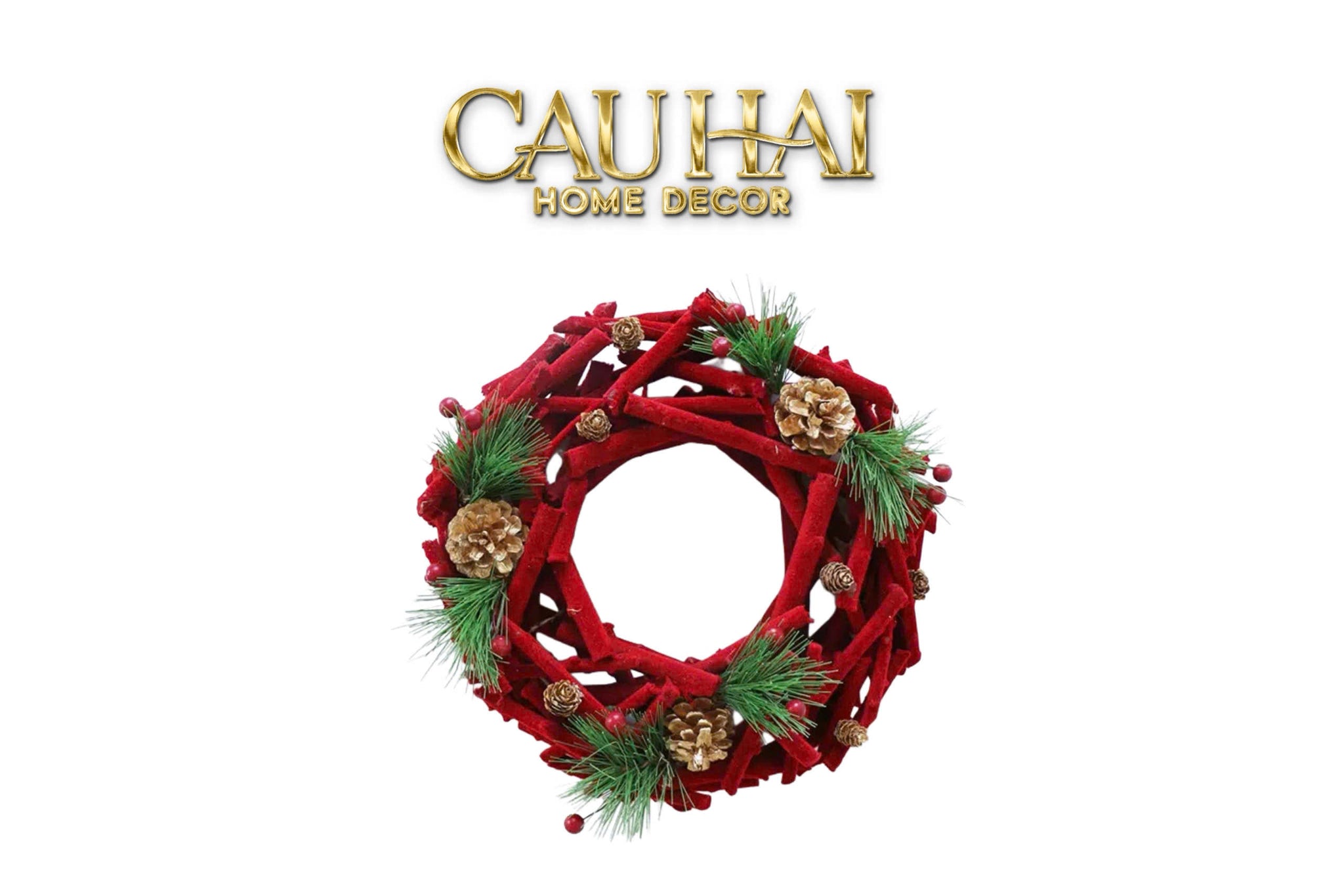 FÊTES COUTURE - VÒNG GIÁNG SINH VELVET PINE CHRISTMAS WREATH - CẬU HAI HOME DECOR