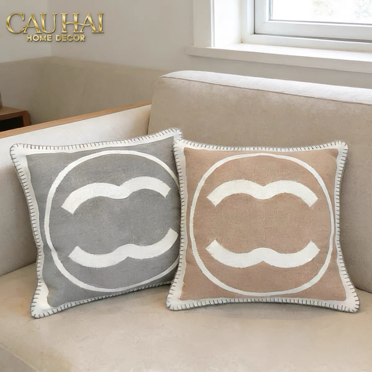 Les Cussins D’Élégance  - Vỏ Gối Tweed Coco - Gray