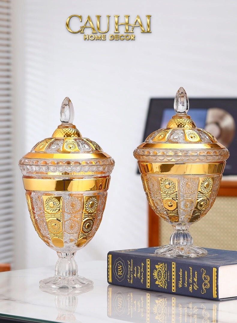 TẾT COUTURE - LỌ PHA LÊ IMPERIAL AUREATE BYZANTINE CRYSTAL VESSEL - CẬU HAI HOME DECOR