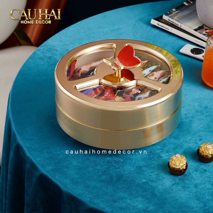 Tết Couture - Hộp Bánh Mứt 2 Tầng Glorious Auré Papillon Royale 28x20