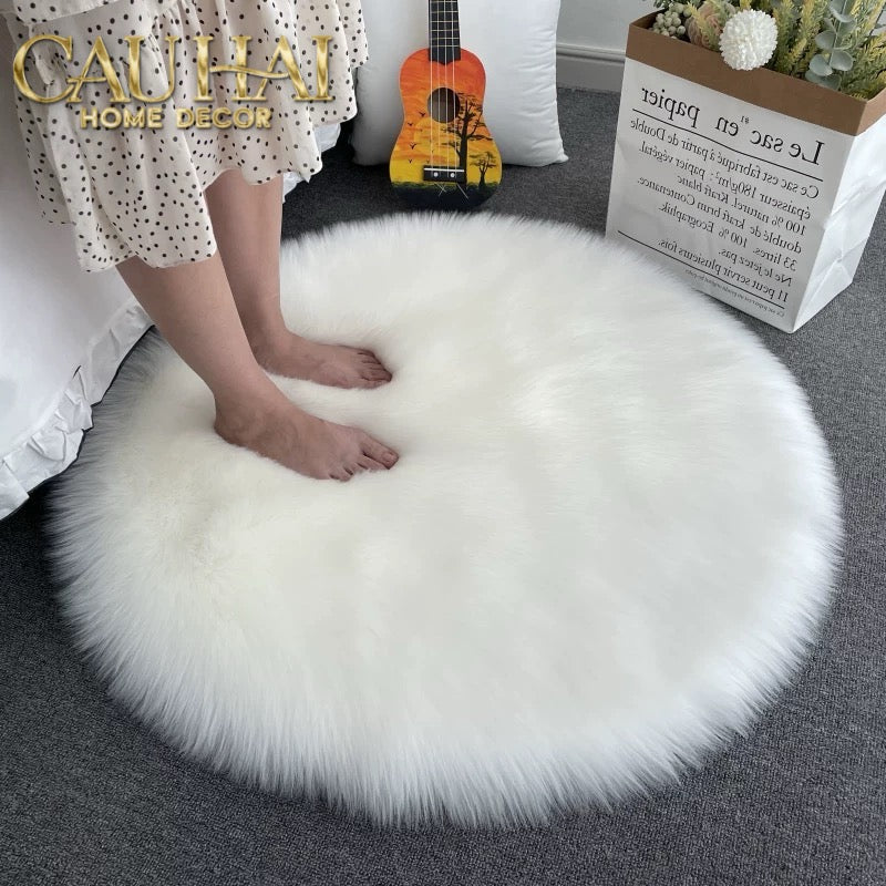 FÊTES COUTURE - THẢM TRÒN LÔNG TUYẾT D100 BLANCHE-NEIGE - CẬU HAI HOME DECOR