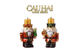 FÊTES COUTURE - SET 2 ĐẾ NẾN PETIT NUTCRACKER JOYFUL CANDLE HOLDERS - CẬU HAI HOME DECOR
