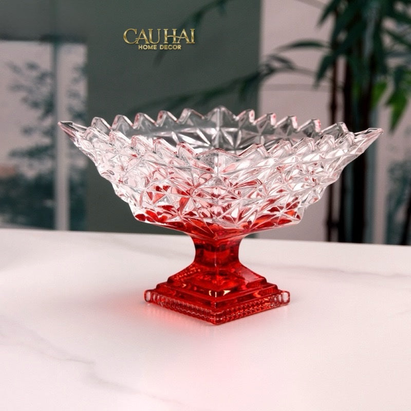 FÊTES COUTURE - ĐĨA THUỶ TINH RUBY ICECREAM TINY PLATEAU. - CẬU HAI HOME DECOR