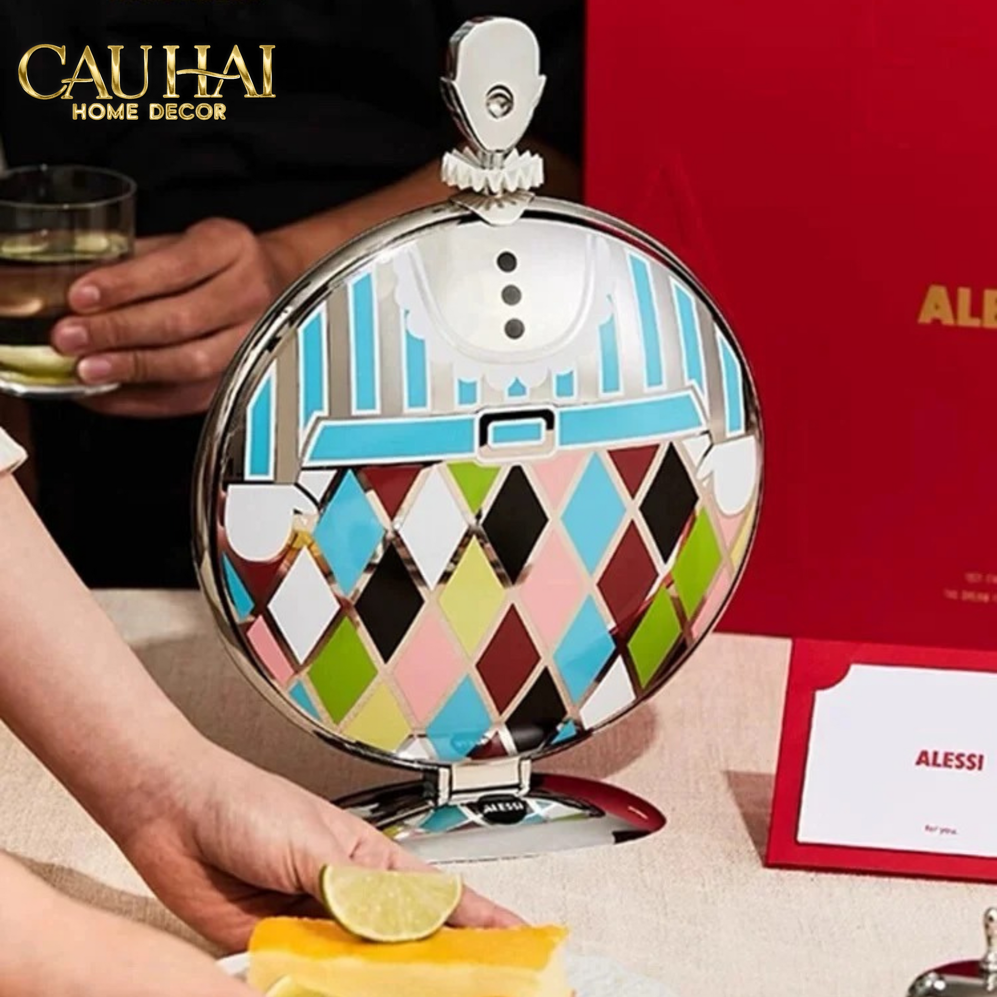 HOME COUTURE - KHAY FRUIT & DESSERT ATELIER HARLEQUIN LMT – CRYSTAL STEEL TRAY - CẬU HAI HOME DECOR