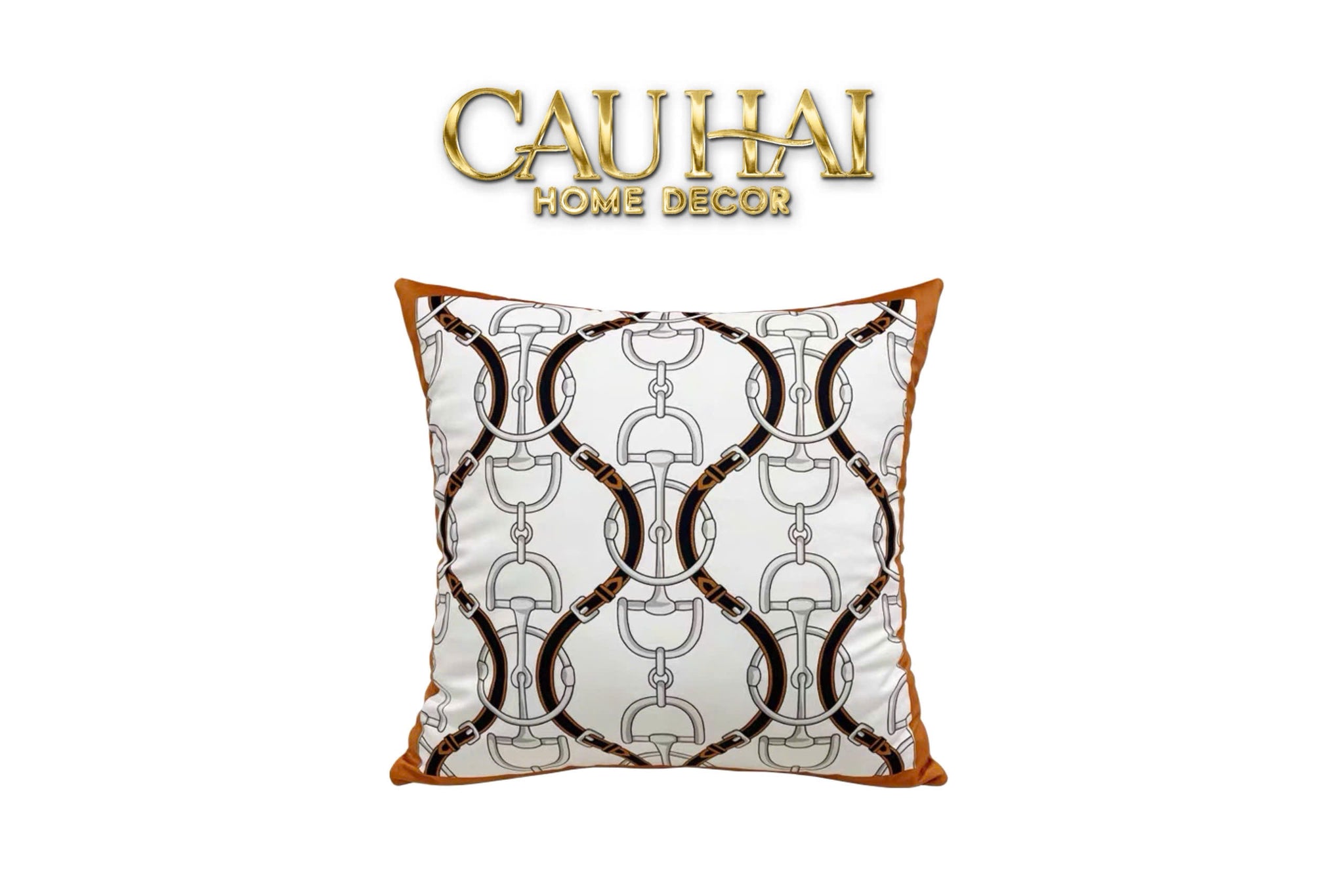 VỎ GỐI NHUNG CHAINE D'ANCRE - BLANC MOTIF 45 - CẬU HAI HOME DECOR