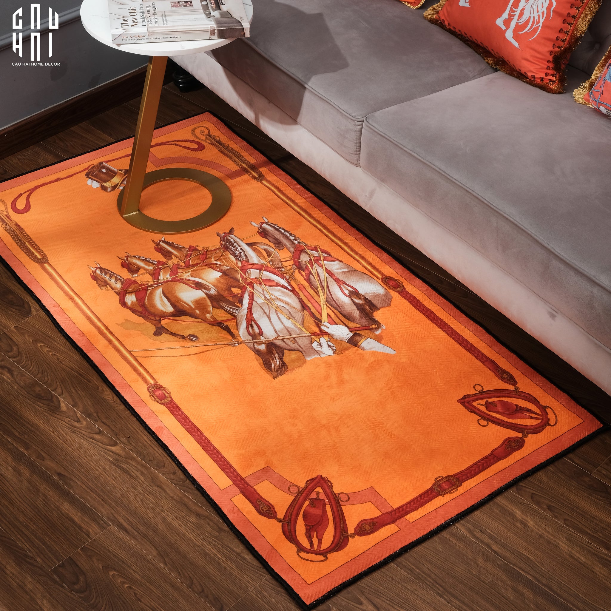 THẢM BED NHUNG BỈ 80X200 IMPERIAL EQUESTRIAN ROMAN CHARIOT BEDDING RUG - CẬU HAI HOME DECOR