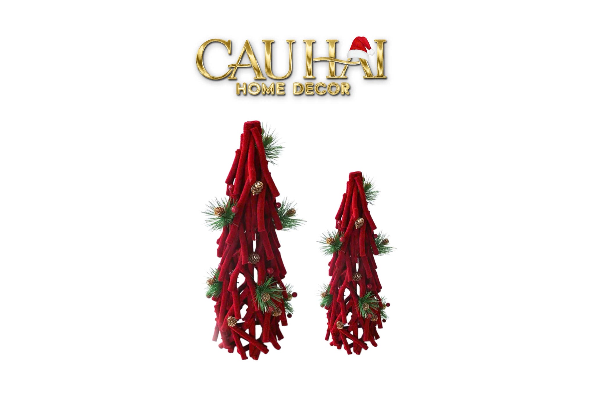 FÊTES COUTURE - SET 2 CÂY THÔNG GIÁNG SINH - VELVET PINE CHRISTMAS TREE - CẬU HAI HOME DECOR