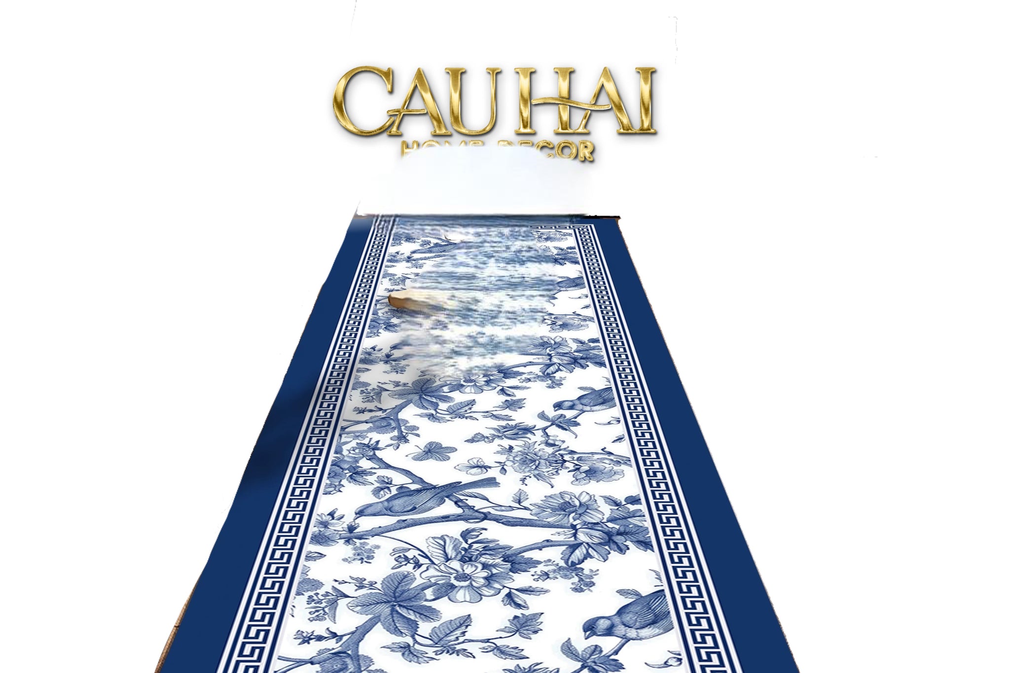 THẢM BẾP MICROFIBER 150 - - PORCELAIN REVIVAL ART - INDOCHINE ORIENTAL BLOOM KITCHEN MAT - CẬU HAI HOME DECOR