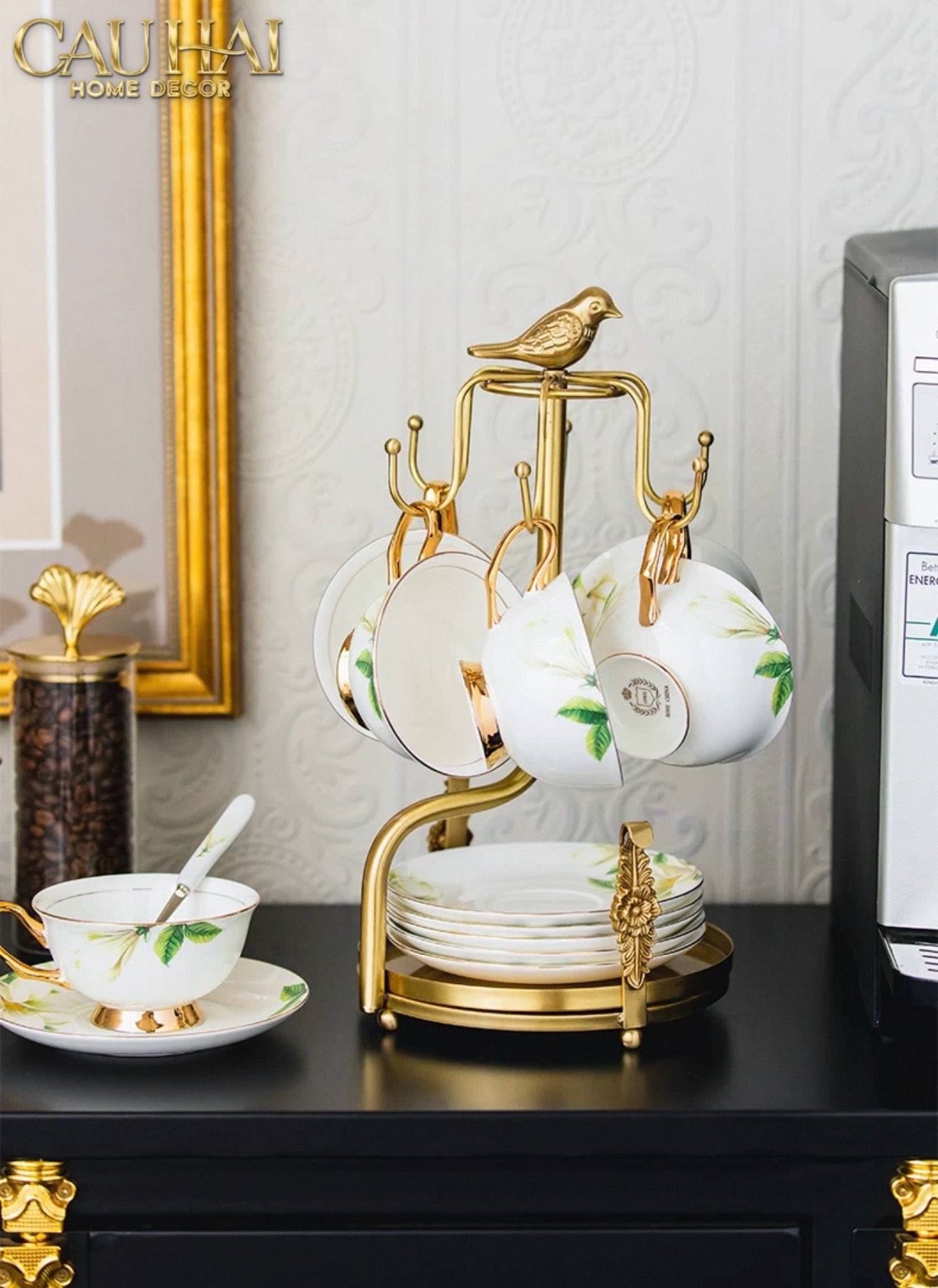 HOME COUTURE - GIÁ TREO TÁCH BRASSON EMPEROR BIRD CUP STAND H36 - CẬU HAI HOME DECOR