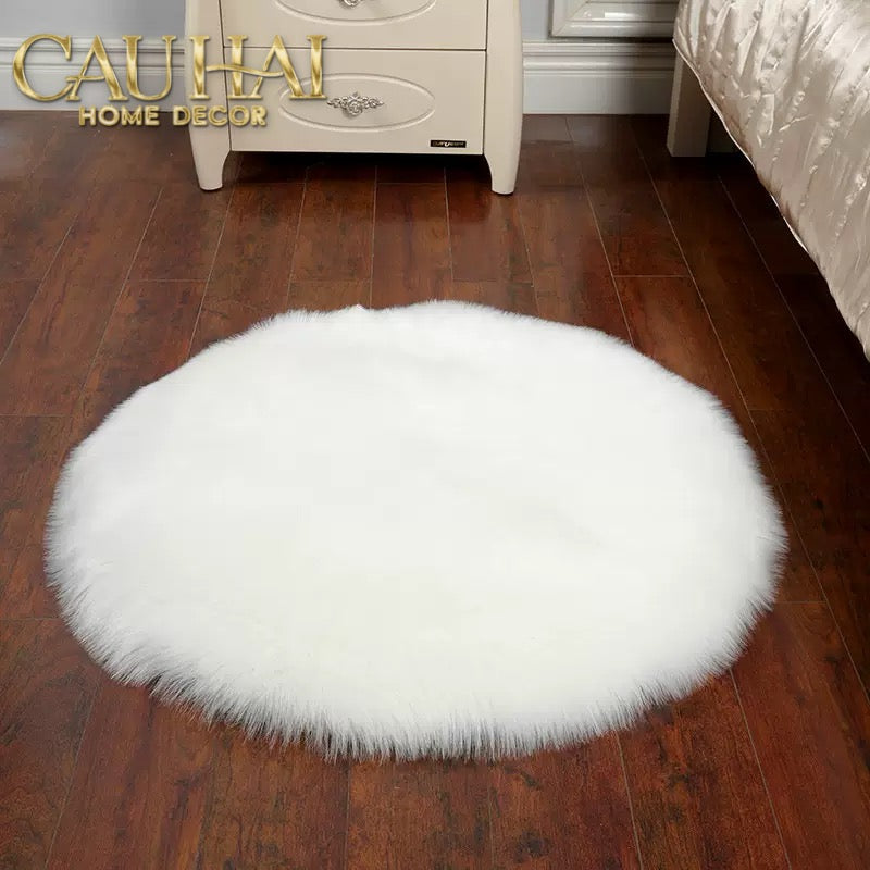 FÊTES COUTURE - THẢM TRÒN LÔNG TUYẾT D100 BLANCHE-NEIGE - CẬU HAI HOME DECOR