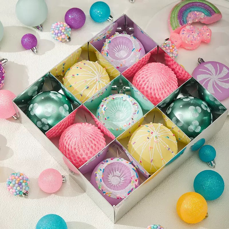 FÊTES COUTURE - SET CHÂU TRANG TRÍ GIÁNG SINH - MACARON BALLS ORNAMENTS - CẬU HAI HOME DECOR