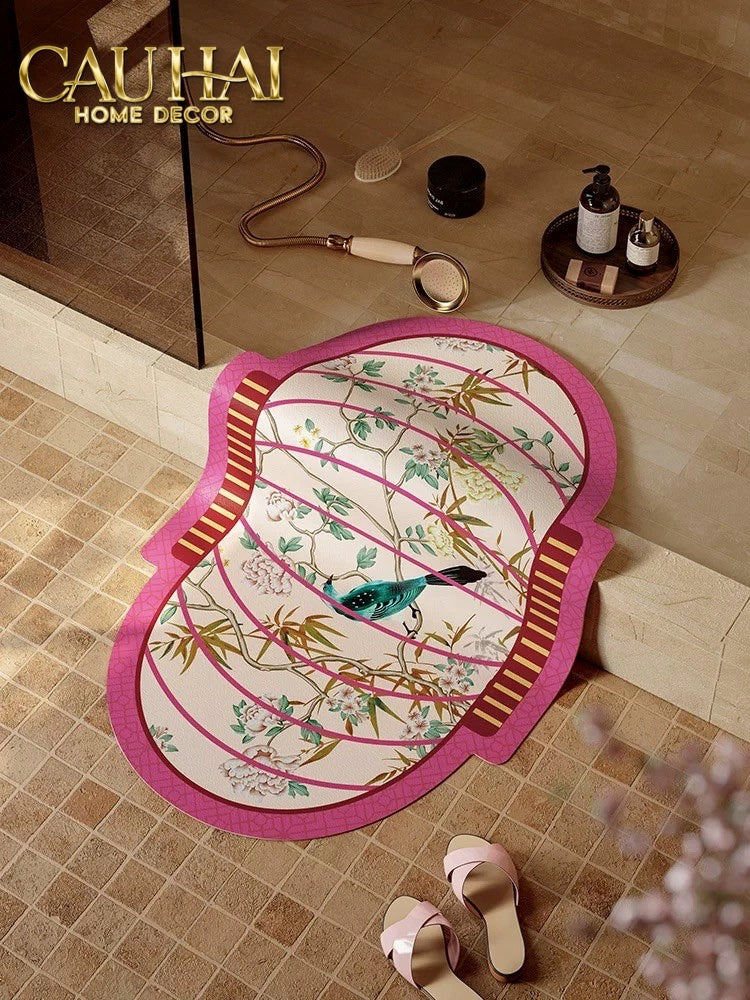 THẢM CỬA MICROFIBER 50X80 - DYNASTY SPRING LANTERN - CẬU HAI HOME DECOR