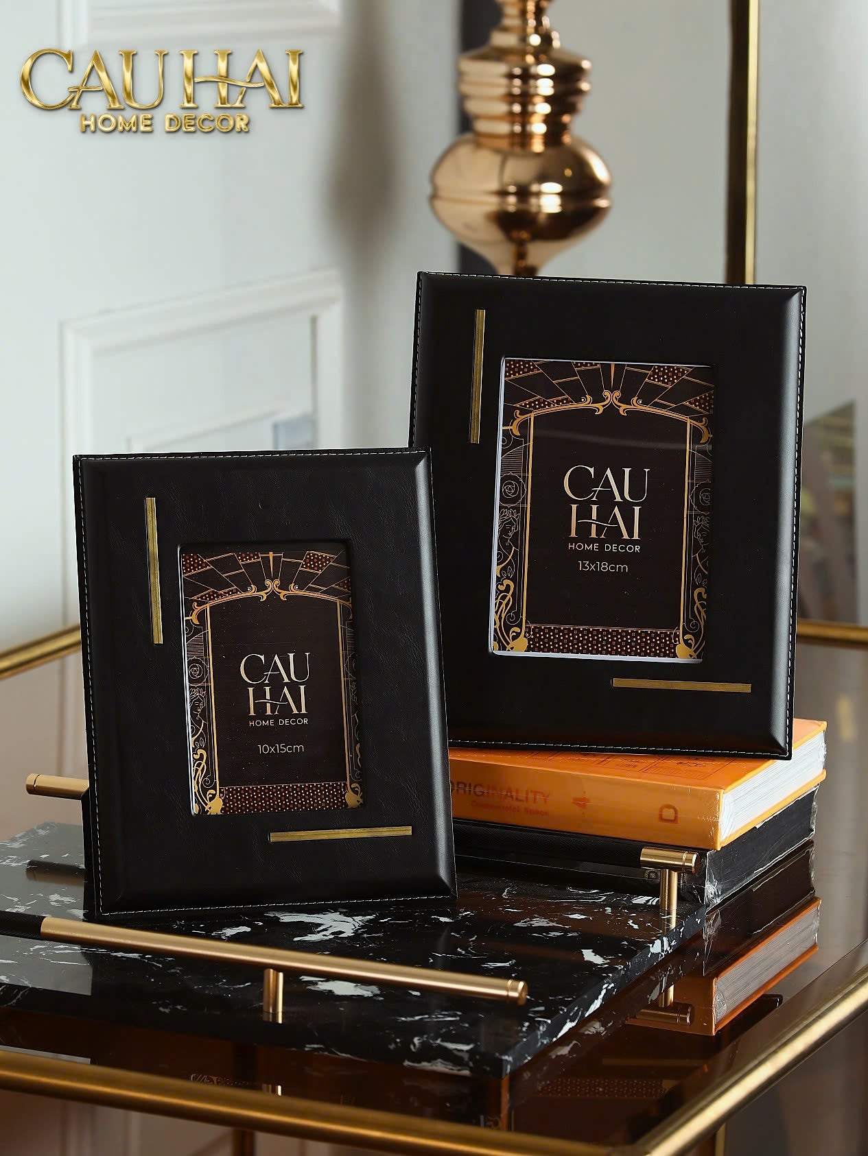 SET KHUNG ẢNH DA ELEGANCE SAVOIR - CẬU HAI HOME DECOR