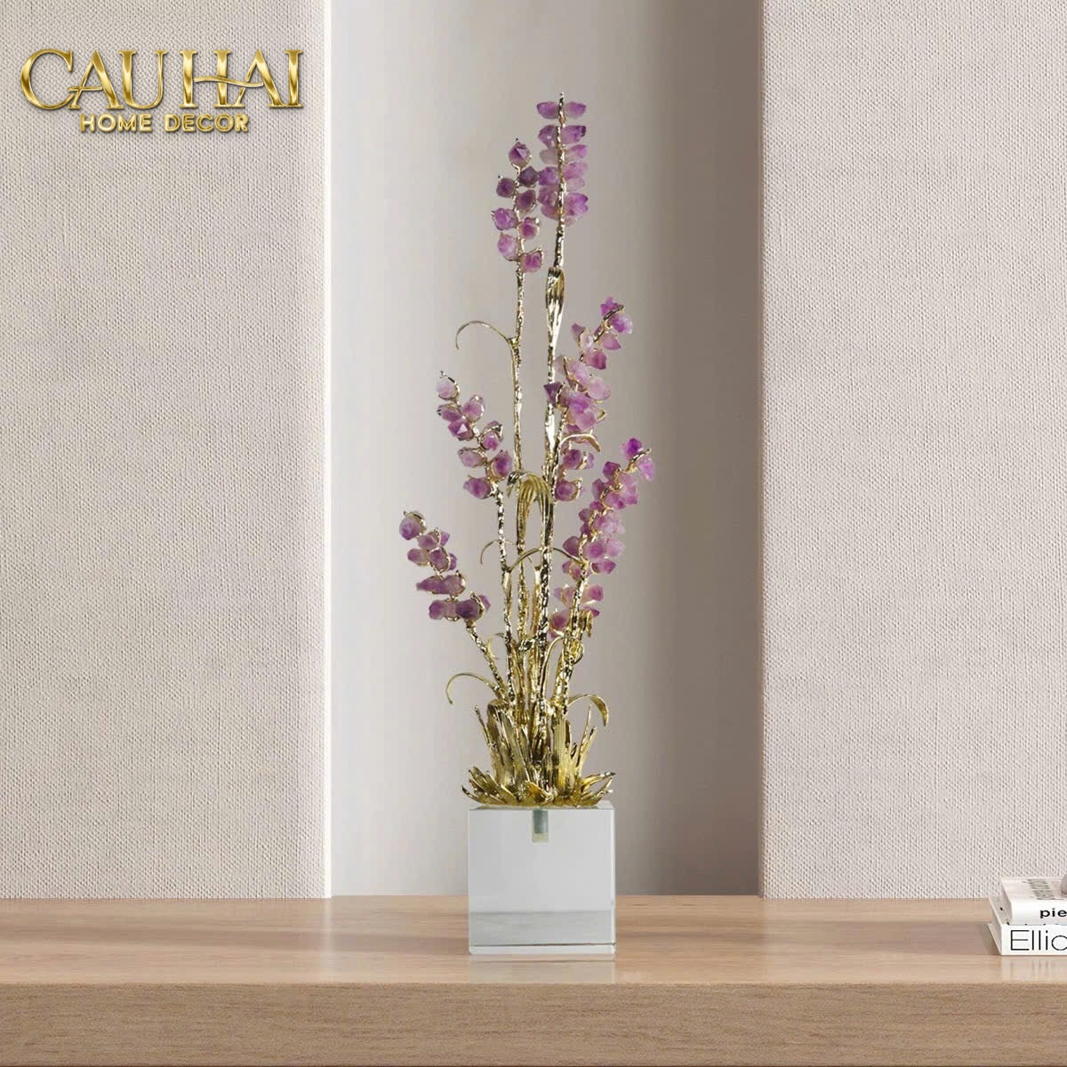 HOME COUTURE - TƯỢNG LÚA MÌ BRASSON ÉPI DORÉ AMÉTHYSTE PREMIÈRE GALERIE - CẬU HAI HOME DECOR