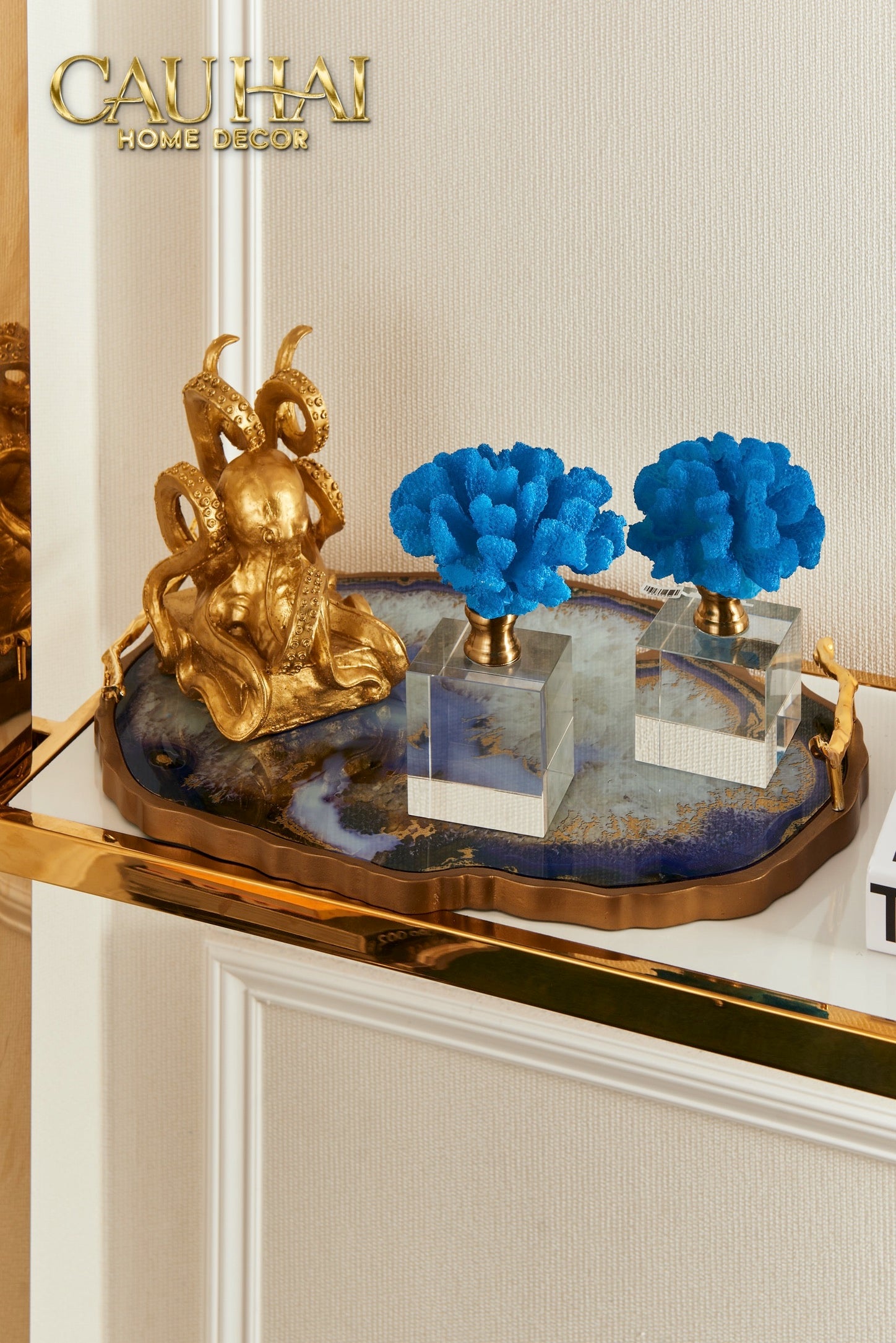 Maison Couture - Set 2 Tượng San Hô Đế Pha Lê Azure Tidal  Aether Coral