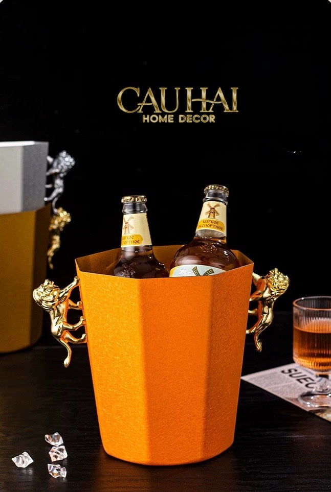 HOME COUTURE - XÔ ĐÁ GOLD LION ICE BUCKET - CẬU HAI HOME DECOR