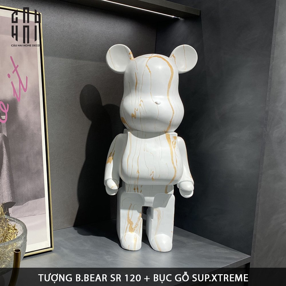 TƯỢNG BEAR BRICK MARBLE 120CM - CẬU HAI HOME DECOR